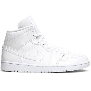 Wmns Air Jordan 1 Mid 'Triple White' BQ6472-100