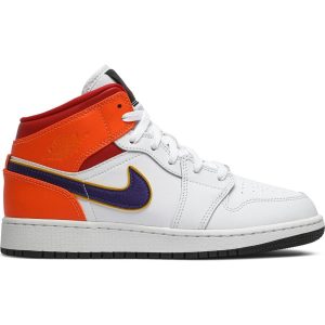 Air Jordan 1 Mid GS 'White Court Purple Teal' 554725-128
