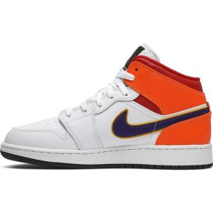 Air Jordan 1 Mid GS 'White Court Purple Teal' 554725-128
