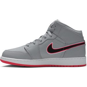 Air Jordan 1 Mid GS 'Wolf Grey Pink' 555112-060