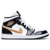 Air Jordan 1 Mid Patent 'Black Gold' 852542-007