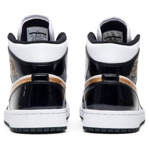 Air Jordan 1 Mid Patent 'Black Gold' 852542-007