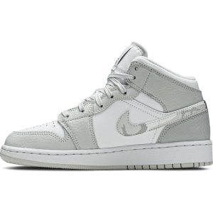 Air Jordan 1 Mid SE GS 'Swoosh Logo - Grey Camo' DD3235-100