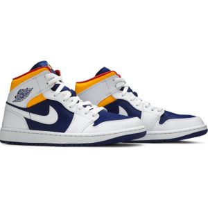 Air Jordan 1 Mid 'White Deep Royal Blue' 554724-131