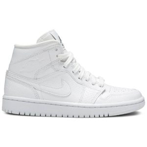 Wmns Air Jordan 1 Mid 'White Snakeskin' BQ6472-110