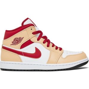 Air Jordan 1 Mid 'Light Curry Cardinal Red' 554724-201