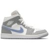 Wmns Air Jordan 1 Mid 'Wolf Grey Aluminum' BQ6472-105
