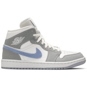 Wmns Air Jordan 1 Mid 'Wolf Grey Aluminum' BQ6472-105