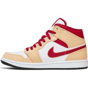 Air Jordan 1 Mid 'Light Curry Cardinal Red' 554724-201