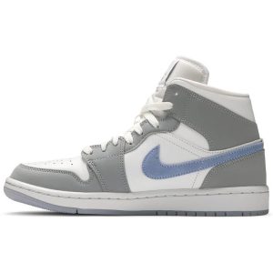 Wmns Air Jordan 1 Mid 'Wolf Grey Aluminum' BQ6472-105