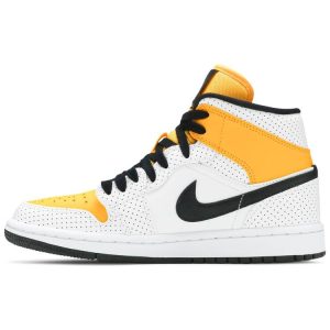 Air Jordan 1 Mid 'Perforated - White University Gold' BQ6472-107