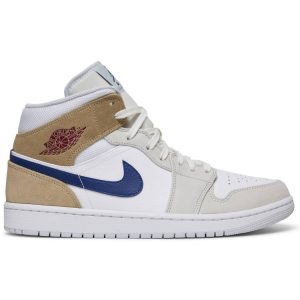 Air Jordan 1 Mid 'White Khaki Blue Void' DO6726-100