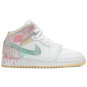 Air Jordan 1 Mid SE GS 'Paint Drip' DD1666-100